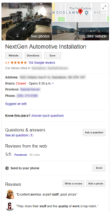 Google My Business Listing